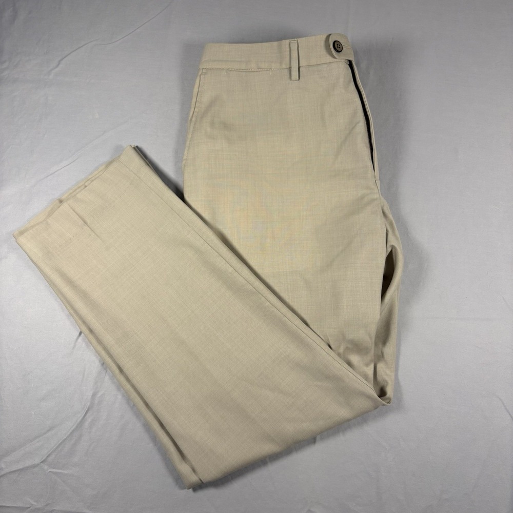 Tommy Bahama Mens 38x34 100% Wool Dress Pants Tan Khaki Flat Front Straight Leg - Picture 3 of 12